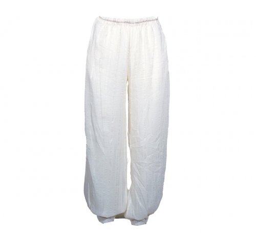 ZEUS & DIONE OFF WHITE HAREM SILK TROUSERS SIZE:FR40