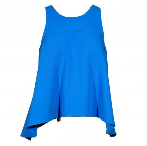 MILLY HALTER NECK BLUE ASSYMETRIC TOP SIZE:S