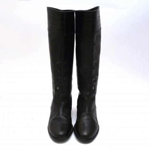 AIGNER BLACK LEATHER BOOTS (36)