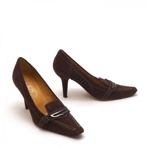 TOD'S BROWN SUEDE PUMPS SIZE:35