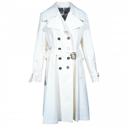 BURBERRY OFF-WHITE TRENCH COAT SIZE:UK14