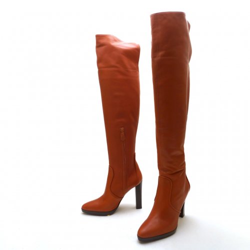 HERMES BRICK RED BOOTS SIZE:38