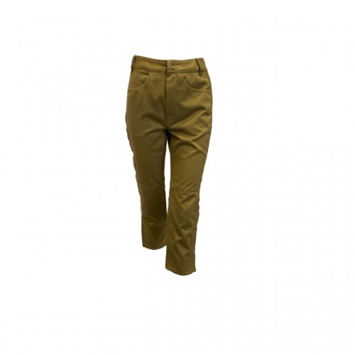 ISABEL MARANT KHAKI TROUSERS WITH CORD AND ZIPPER SIZE:FR36